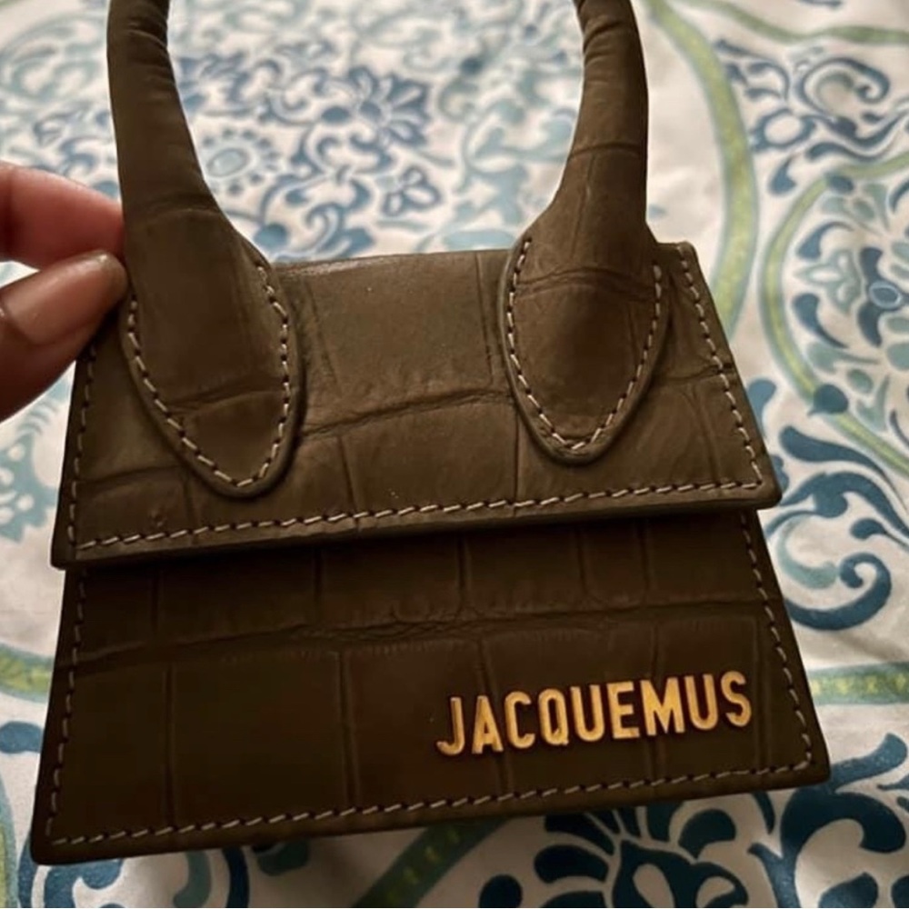 Mini green snakeskin Jacquemus bag